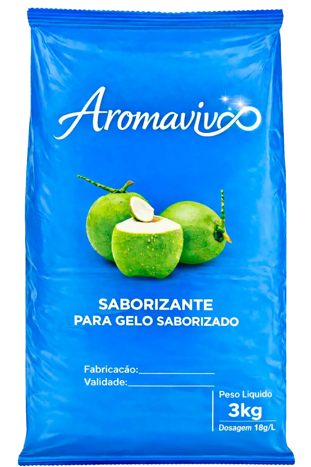 Embalagem Aroma Vivo sabor Coco — Saborizante para gelo saborizado 3kg